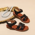 thumbnail image 3 of Girls Sandals Open Toe Summer Strappy Flat Dress Shoes Casual Lightweight Outdoor Beach Shoes Black 12.5 Little Kid, 3 of 5