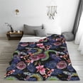 thumbnail image 5 of Pofeuu Snake And Flower Print Ultra-Soft Micro Fleece Blanket,for Bed Or Sofa,All Season Throw Blankets Flannel Blanket-60"x50", 5 of 7