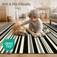 thumbnail image 4 of ODIKA 8'x10' Washable Area Rug Durable, Non-Slip Under Stripe Irregular Rhythm Contrast Doormat Entry Layering for Living Room, Sectional, Family, 4 of 7