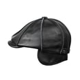 thumbnail image 3 of Genuine Leather Newsboy Cap Men Real Cowskin Leather Octagonal Hat Autumn Winter HI-gh Q-uality Hats For Men Accessories ,Classic Design, 3 of 4