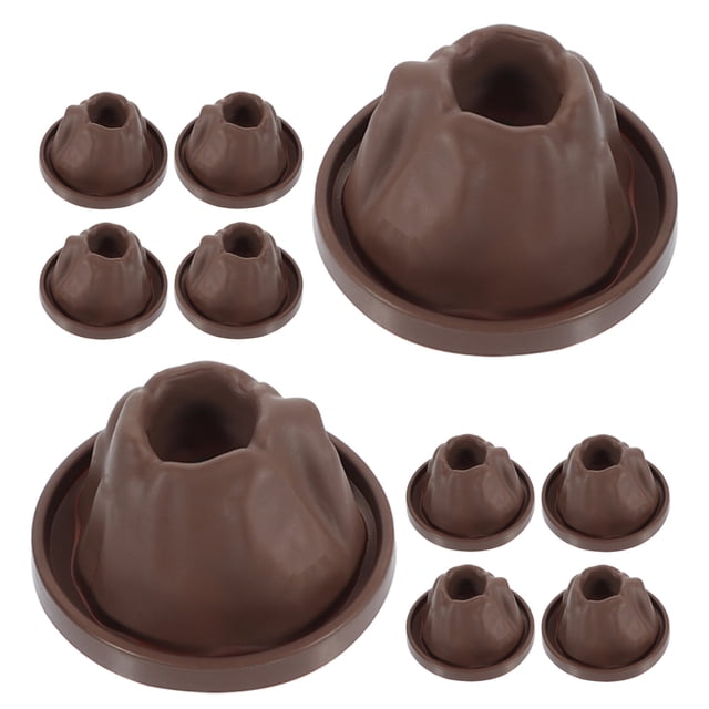 WEUVEB 10Pcs Small Volcano Model Coffee Plastic for Home Science Experiments and Exploration