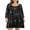 Flower92, variant on Casual Plus Size Dresses 3/4 Sleeve Loose Fits Dress Crew Neck Flowy Swing with Pockets Flower18_3X