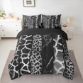 thumbnail image 2 of Homewish Fashion Leopard Print Twin Bedding Sets 7-Piece for Women, Giraffe Cheetah Animal Bedding Comforter Set, Grey Abstract Ombre Reversible Sheet Sets, Super Cozy Room Decor, 2 of 7