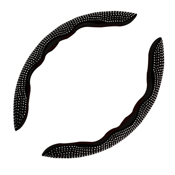 2 fundas para volante, antideslizantes, decorativas, transpirables, funda protectora para volante para camiones de 38 cm de diámetro, vehículos para hombres y mujeres Blanco negro Sunnimix Cubierta para el volante