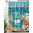 thumbnail image 2 of Fsddascl Thanksgiving Beach Shower Curtain Set - Long 72" x 84" Washable Bathtub Curtain with 12 Hooks, Pumpkin Coastal Anchor Starfish Waterproof Fabric Stall Shower Curtains for Bathroom/Bathtub, 2 of 6