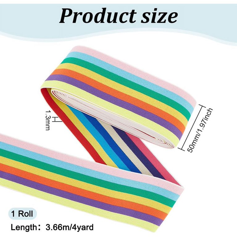 Paictheix Gold & Silver Glitter Elastic Ribbon - 4cm (1.57") Wide, 6 Yards Total, For Waistbands, Headbands, Crafts
