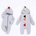 thumbnail image 5 of WIBACKER Newborn Baby Boy Girl Dinosaur Onesie Cartoon Long Sleeve Zip Up Hooded Jumpsuit Outfits, 5 of 6