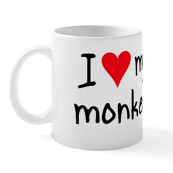 CafePress - I LOVE MY Monkey Mug - 11 oz Ceramic Mug - Novelty Coffee Tea Cup
