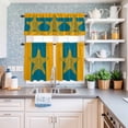 thumbnail image 6 of Kitchen Window Curtains Valance and Tier Set, Ocean Starfish Abstract Lines Rod Pocket Tier Curtain Valance Set, Modern Geometric Light Filtering Cafe Curtains for Bedroom Living Room, 6 of 9