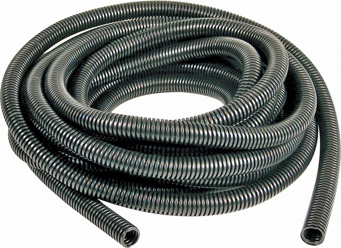 NEW HIGH QUALITY 1/4" SPLIT LOOM WIRE TUBING 100 FEET IN BLACK RIBBED DESIGN 