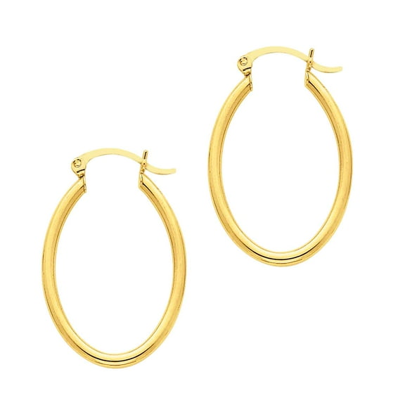 Primal Gold 14 Karat Yellow Gold Oval Hoop Earrings
