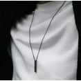 thumbnail image 2 of K-KED Men's Fashion Minimalist Gold Silver Black Rectangle Pendant Necklace-Gold, 2 of 9
