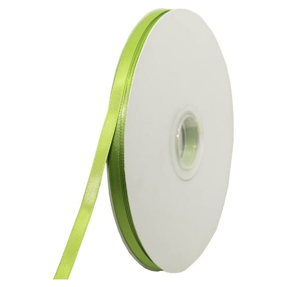 1/4" Wide Double Faced Satin Ribbon - 100 Yards (Apple Green)