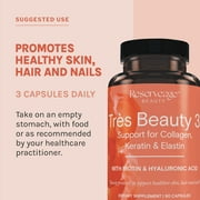 Reserveage Beauty, Tres Beauty 3, Beauty Supplement for Hair Growth, Skin Care and Nail Care, Collagen Supplement with Keratin and Biotin, Gluten Free, 90 Capsules (30 Servings)