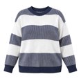 thumbnail image 5 of yillto Plus Size Women Sweater Color Block Striped Fashion Crew Neck Pullover Knit Loose Sweaters, 5 of 6