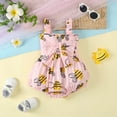 thumbnail image 2 of eczipvz Baby Girl Outfits 3-6 Months Short Sleeve One-Piece Jumpsuit with Headband Set Newborn Infant Girl Clothes Pink,9-12 Months, 2 of 5
