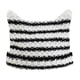 thumbnail image 1 of Gorro de lana con orejas de gato para otoño e invierno, gorro de punto cálido a rayas para mujer, gorro de punto puntiagudo que combina con todo, 1 of 5