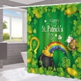thumbnail image 4 of Dtchengua St. Patrick‘s Day Shower Curtain， Waterproof Polyester Bathroom Decor with Hooks - 71x71 Inch Green Clover Theme， No Holes Needed， Includes 12 Plastic Hooks, 4 of 6