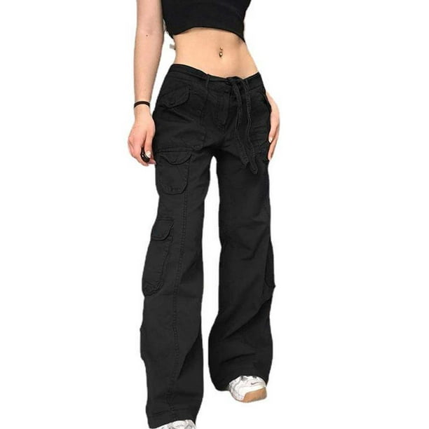 Thinsony Women Cargo Pants Western Style Loose Casual Girl Baggy