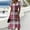 Hot Pink, variant on Women's Gingham Plaid V-Neck Midi Dress - Short Sleeve Ruched Waist A-Line Dress - Sweet French Cottagecore Summer Casual Dress for Picnics, Vacations, and Daily WearBrown M
