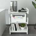 thumbnail image 5 of Natwind 3-Tier Large Printer Stand with Wheels Movable Storage Cart Floor-Standing Printer Cart Multi-Purpose Shelf Rack for Media Player (White), 5 of 6