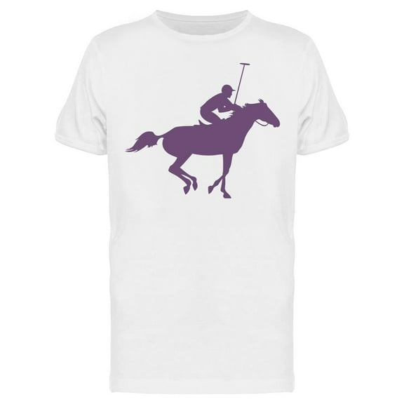 Purple Polo Player Design  T-Shirt Men -Image by Shutterstock, Male x-Large