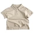 thumbnail image 4 of XINXIAOO Boys and Toddlers' Short-Sleeve Active Performance Summer Khaki Polo Shirts for School Uniform Clothes 5-6 Years, 4 of 7