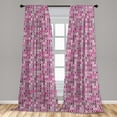 thumbnail image 5 of Abstract Curtains 2 Panels Set, Vertically Illustrated Oval Connected Shapes, Window Drapes for Living Room Bedroom, 56"W X 84"L, Magenta Pink, by Ambesonne, 5 of 5