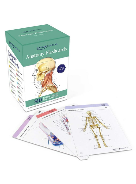 Anatomy Flashcards: 300 Flashcards with Anatomically Precise Drawings and Exhaustive Descriptions + 10 Customizable Bonus Cards and Sorting Ring for Custom Study (Cards)