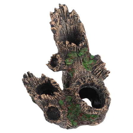 ELAYARD Lifelike Resin Aquarium Decor Artificial Tree Trunk Stump for Home Fish Tank