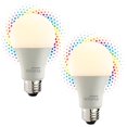 thumbnail image 1 of Bulbrite Solana Lot de (2) Ampoules LED Intelligentes WiFi Connectées de 9 Watts A19 avec Base Moyenne (E26) Changeant de Couleur et Lumière Blanche Ajustable, 1 of 1