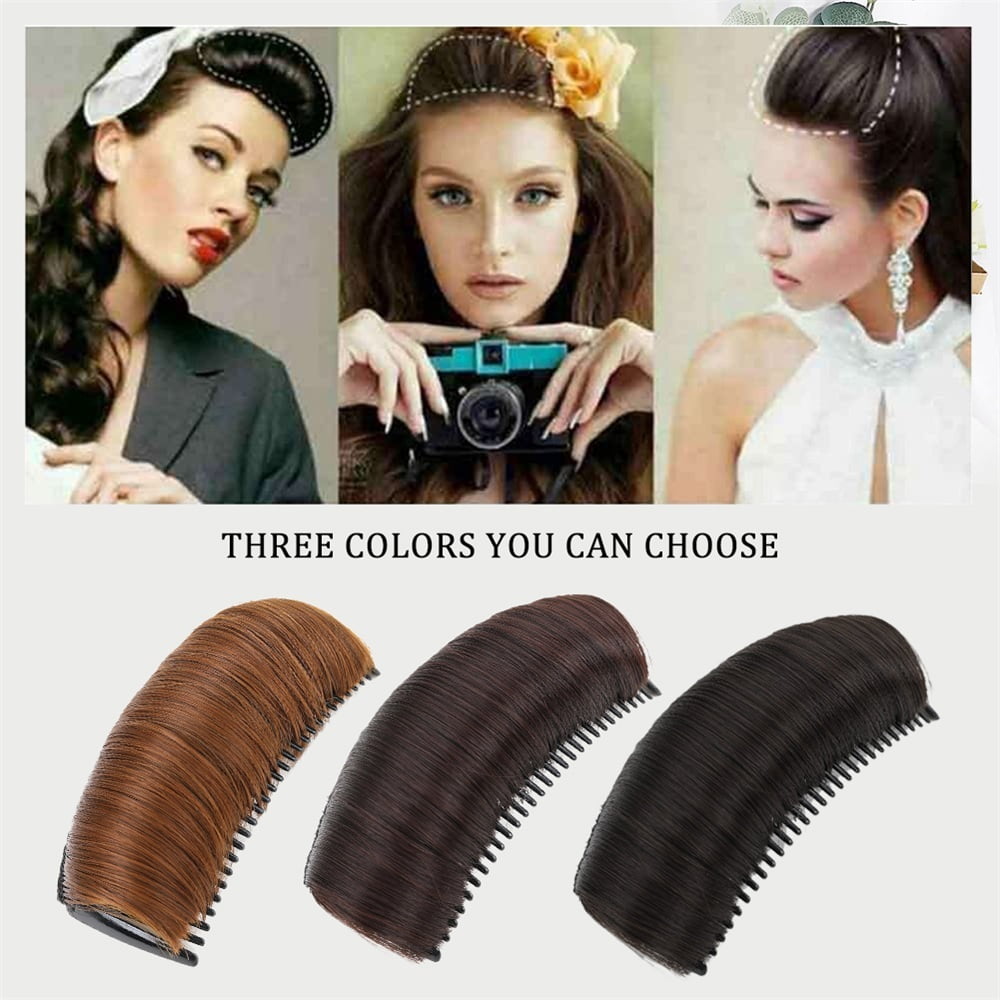 Synthetic Comb Clip Hair Bun Invisible Fluffy Hair Pad, Bump Up Styling Insert Tool