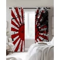 thumbnail image 2 of Japanese Chariot Flag Black Out Curtains 84 Inch Long for Living Room, Red Black Flag Abstract Blackout Curtain Shade Thermal Insulated Window Curtains Grommet Drapes 42"x84" 2 Panels, 2 of 8