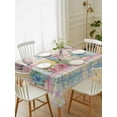 thumbnail image 2 of Easter Rectangle Tablecloth, Vintage Colorful Bunny Eggs Flowers Polka Dot Plaid Waterproof & StainResistant Tablecloth, Washable Oil-proof Table Cover for Dining/Party/Wedding/Buffet 52x70 In, 2 of 9