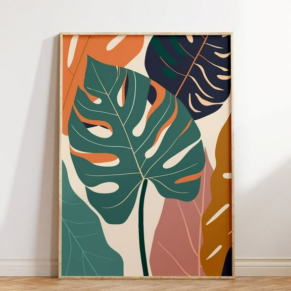 Kna Prints - 1 Pc Poster Monstera Wall Art, Minimalist Tropical Decor, Boho Greenery Print, Modern Botanical Art, Printable Plant Print, Wall Decor, UNFRAMED-8x12