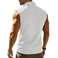 thumbnail image 3 of CIENVNSTG Dry Fit Shirts for Men Zipper Vest Sleeveless Vest Fashion Tops Gray L, 3 of 3