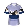 thumbnail image 1 of Balery Bernese Mountain Dog Sitting Bath Tub Camisas hawaianas de manga corta para hombre, camisas playeras de corte holgado, camisas de vacaciones con botones,X-Large, 1 of 7