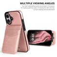 thumbnail image 2 of VENINGO for iPhone 16 Wallet Case 6.1" with Card Holder Slots PU Leather Kickstand Magnetic Lock Lightweight Shockproof Full Body Protective Cover for iPhone 16, Rose Gold, 2 of 7