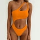 thumbnail image 5 of Gibobby Trajes de Baño para Mujer Conjunto de bikini de talle con recorte de un hombro para mujer Traje de baño de 2 piezas entrecruzado Traje de baño(Naranja,M), 5 of 5
