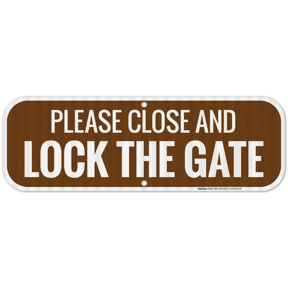 Please Close And Lock The Gate Sign,