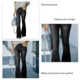 thumbnail image 3 of Pantalones Acampanados Desgastados Vintage con Bolsillos Pantalones Acampanados Retro Delgados Casuales para Mujer Negro XXL, 3 of 4