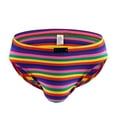 thumbnail image 2 of HUPOM Men'S Underwear Underwear For Men Pack Medium waist Elastic Waist Striped Briefs Purple S, 2 of 5