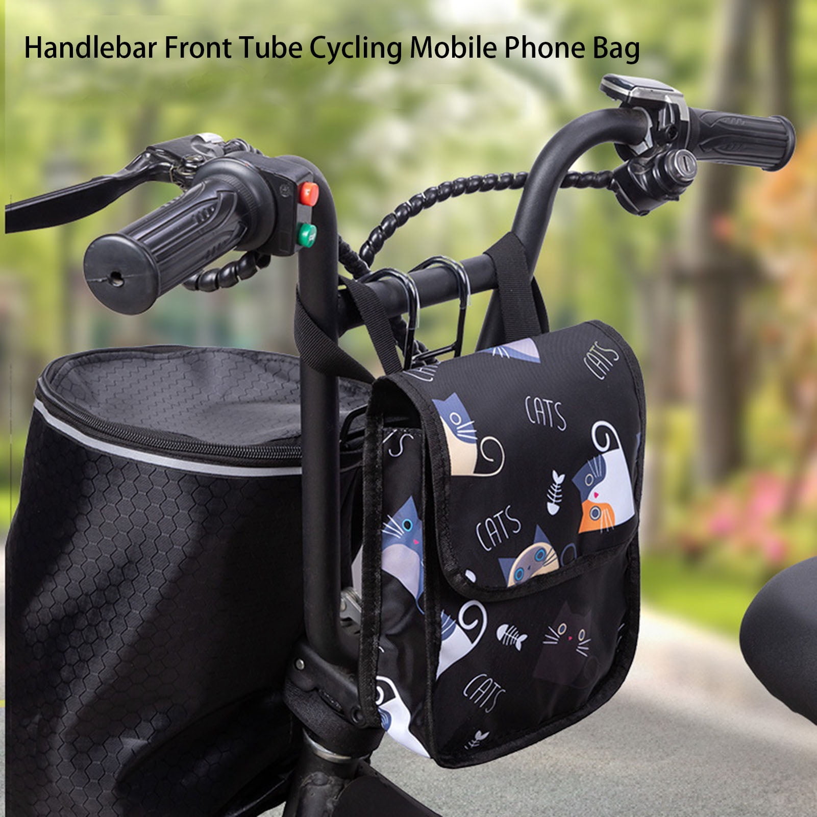 Meileang Bicycle Bag Waterproof Large Capacity Push Button Design Double Layer Handlebar Front Tube Cycling Mobile Phone Bag Bike Accessories