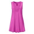 thumbnail image 4 of ClodeEU Women's Crewneck Sleeveless Mini Dress ,Solid Color Casual Loose Fit Summer Dress Hot Pink,Women's Plus L, 4 of 5