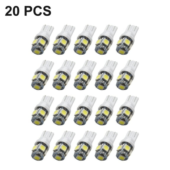BAGUER 20Pcs White Interior Light Bulbs T10 6000K Replacement Led Light Dome License Plate Reading Light Car Truck Rv Atv 6000K 5W