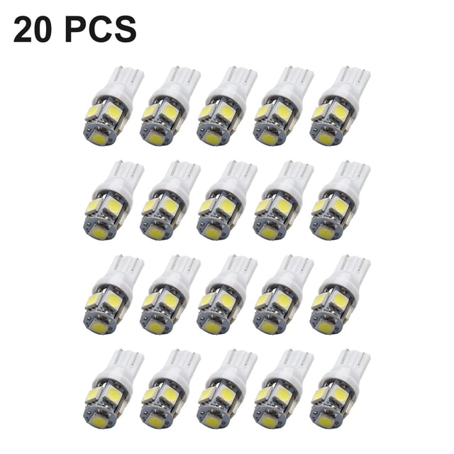 5050 5SMD White LED Light Bulbs for License Plate Interior Reading 6000K 5W