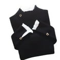 thumbnail image 1 of PENGXIANG Bottoming Sweater High Collar Fake 2 Pieces Head Lace Ruffle Top Flared Sleeves, 1 of 2