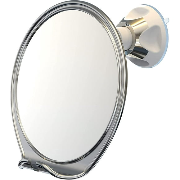 Shaving Mirror, Shower Mirror with Razor Holder for Shaving with Powerful Suction Cup - Shatterproof Anti-Fog Mirror for Shower (Chrome)