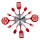 thumbnail image 1 of Reloj de cocina moderno 3D creativo de acero inoxidable para cocina y restaurante. rojo, 1 of 8
