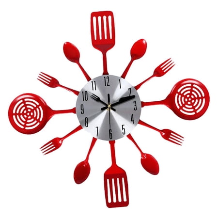 Axioma Wall clock made of fork Wall clock Modern home decor Wall clock in antique style Red